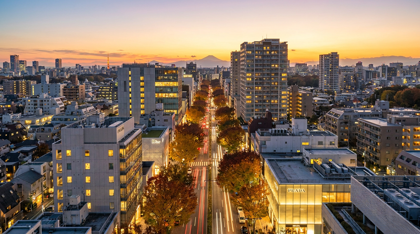 表参道エリアの夕景